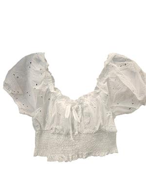 Elianna Eyelet Crop Top
