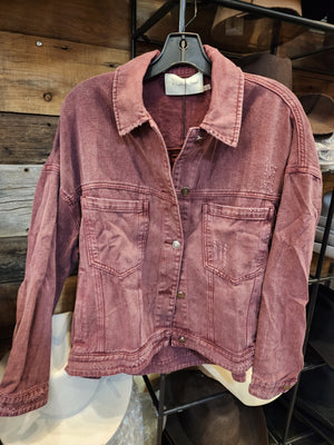 Laurel Burgundy Jean Jacket