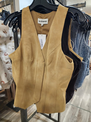 Dallas V Neck Suede Vest