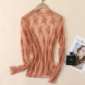 Stacie Floral Sheer Mesh Top