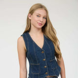 Vita Button Down Denim Vest