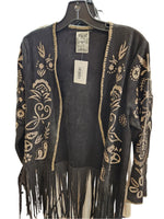 Renata Embroidered Suede Fringe Jacket