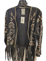 Renata Embroidered Suede Fringe Jacket