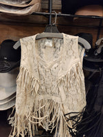 Stella Lace Suede Fringe Vest