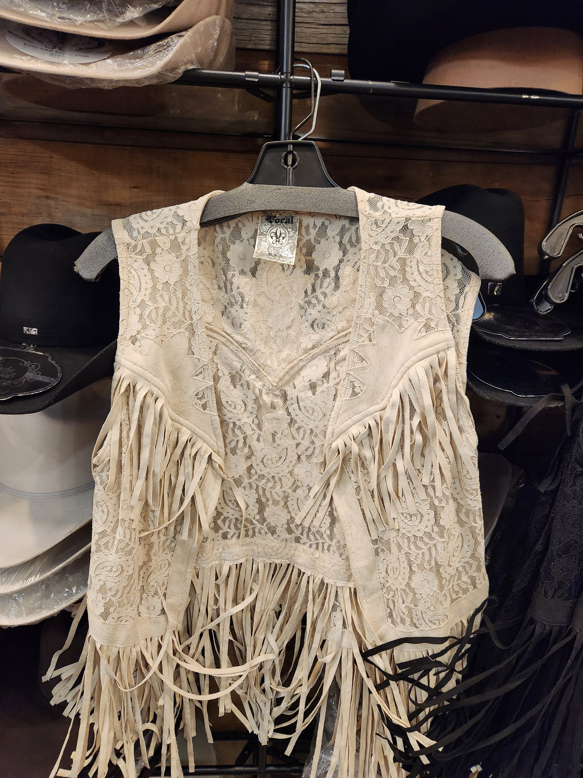 Stella Lace Suede Fringe Vest