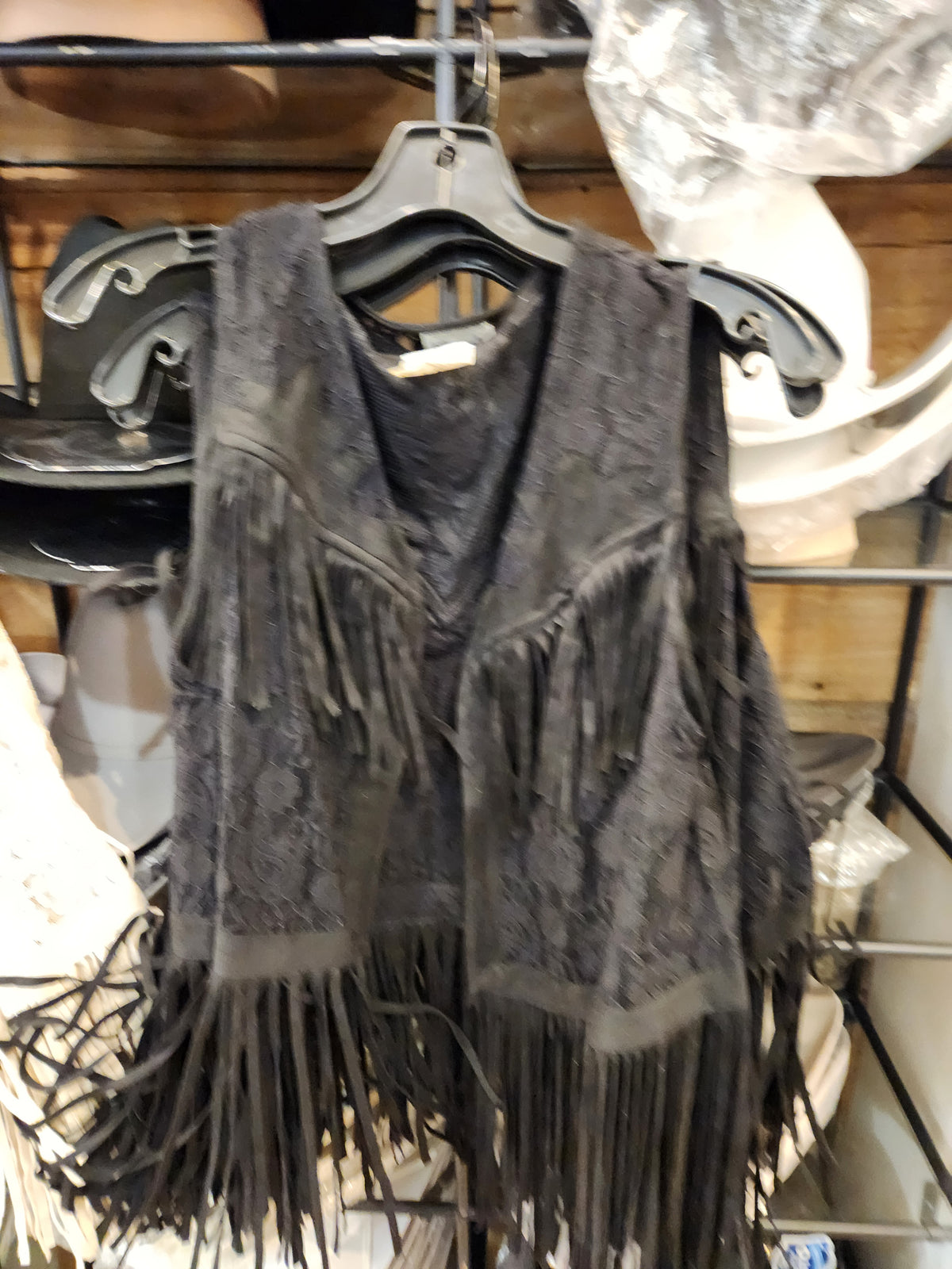 Stella Lace Suede Fringe Vest