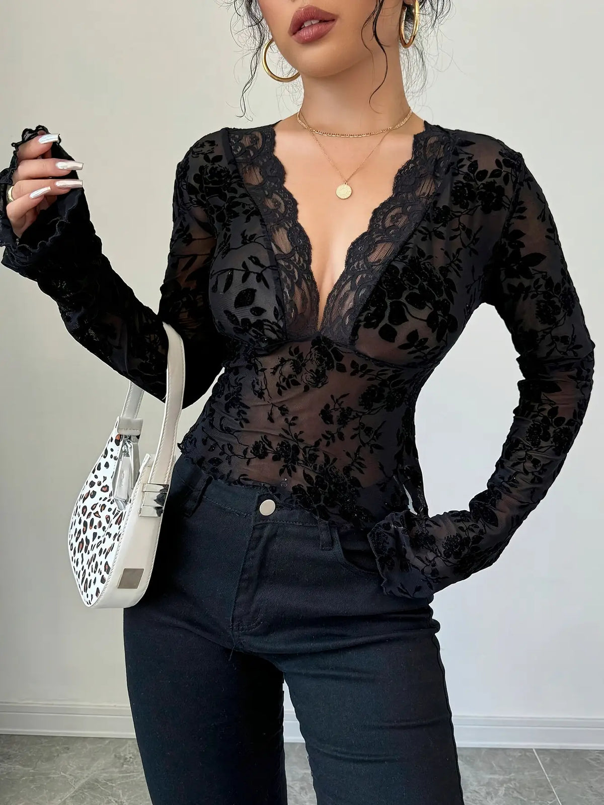 Lacey Sheer Mesh Top