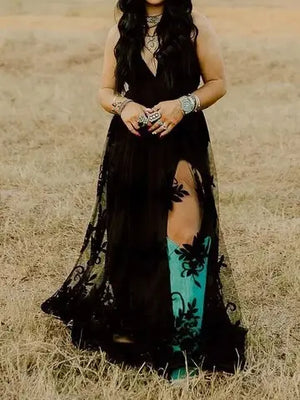 Cammie Strap Mesh Maxi Dress