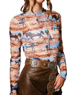 Jaylin Western Mesh Top