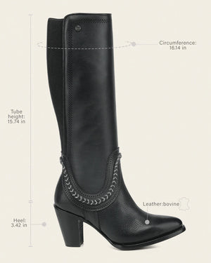Bree Tall Black Bovine Ladies Boots