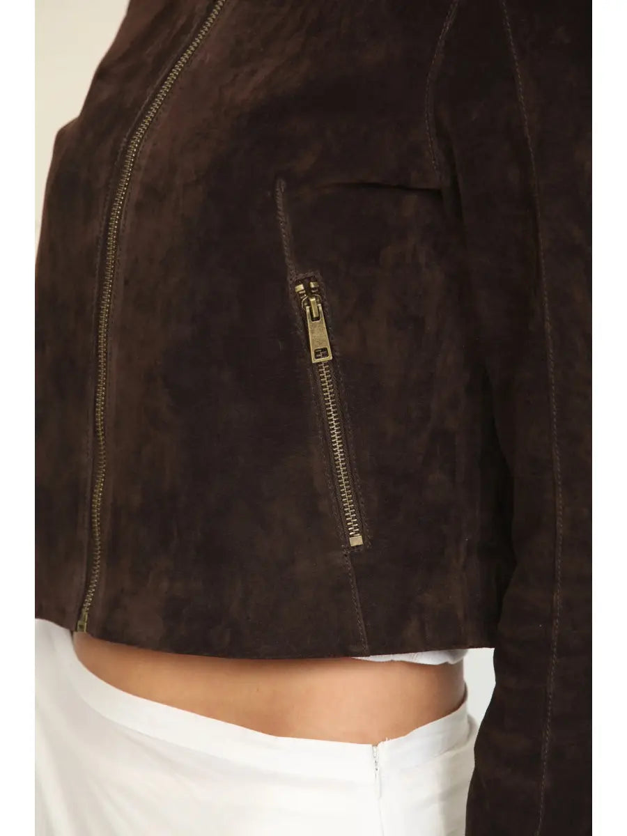 Jeanie Genuine Suede Leather Jacket