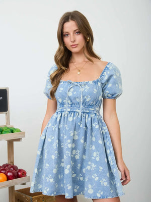 Alisia Floral Denim Dress