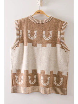 Oaklynn Western Horse Knit Vest