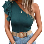 Irene Textured One Shoulder Top