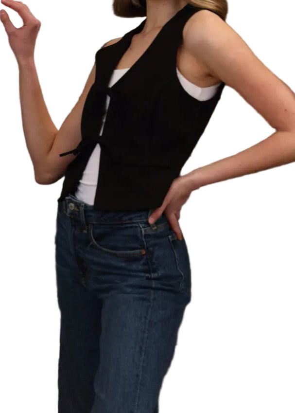 Stacee Bow Tie Front Vest