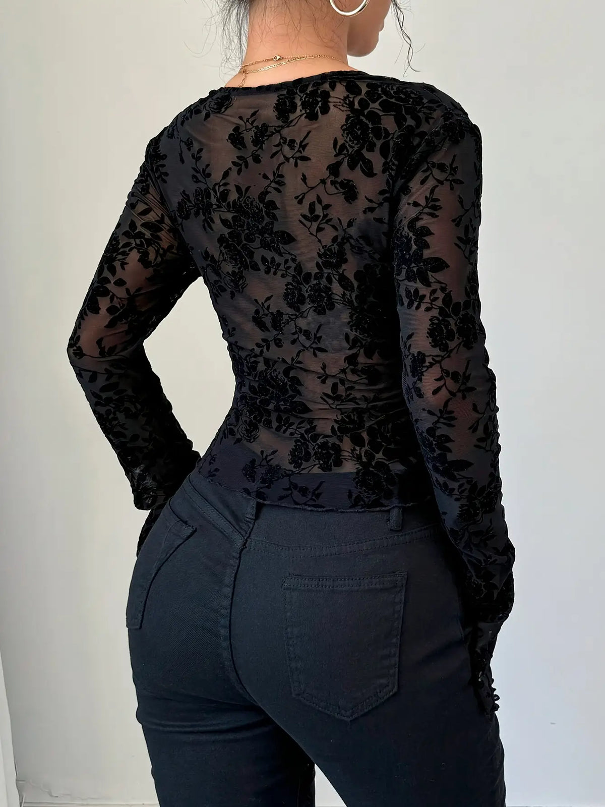 Lacey Sheer Mesh Top