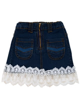Rose Kids Lace Hem Denim Skirt