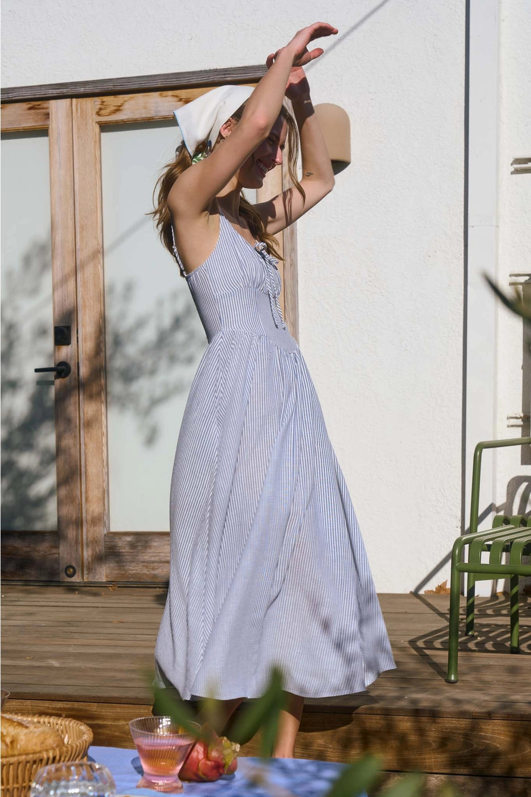 Hazle Stripe Corset Detail Dress