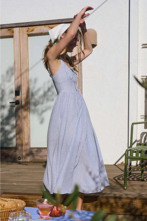 Hazle Stripe Corset Detail Dress