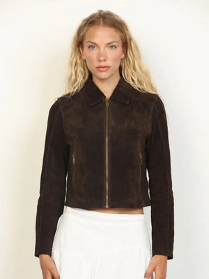 Jeanie Genuine Suede Leather Jacket