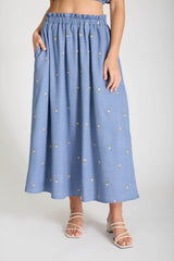 Estella Embroidered Floral Skirt