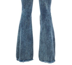 Stormy Bell Bottom Distressed Jeans