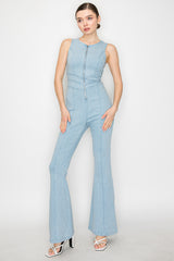 Aleida Denim Boot-cut Jumpsuit