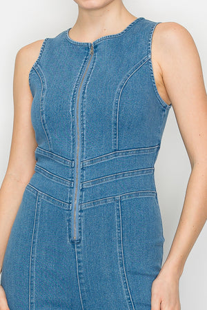 Aleida Denim Boot-cut Jumpsuit