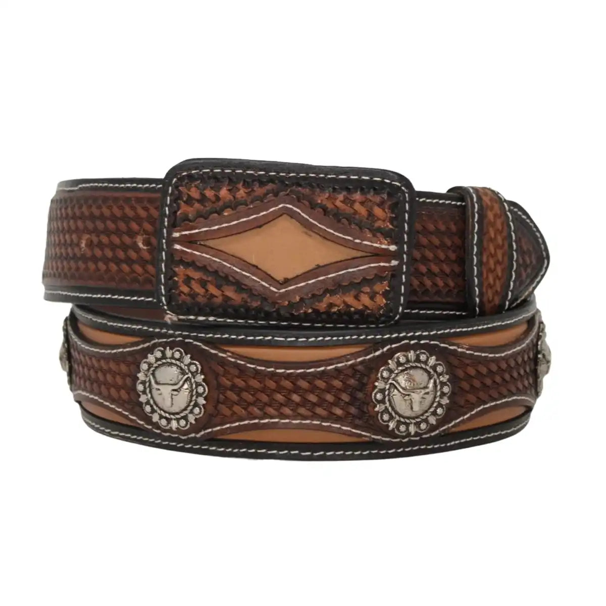 Bridger Longhorn Concho Leather Belt