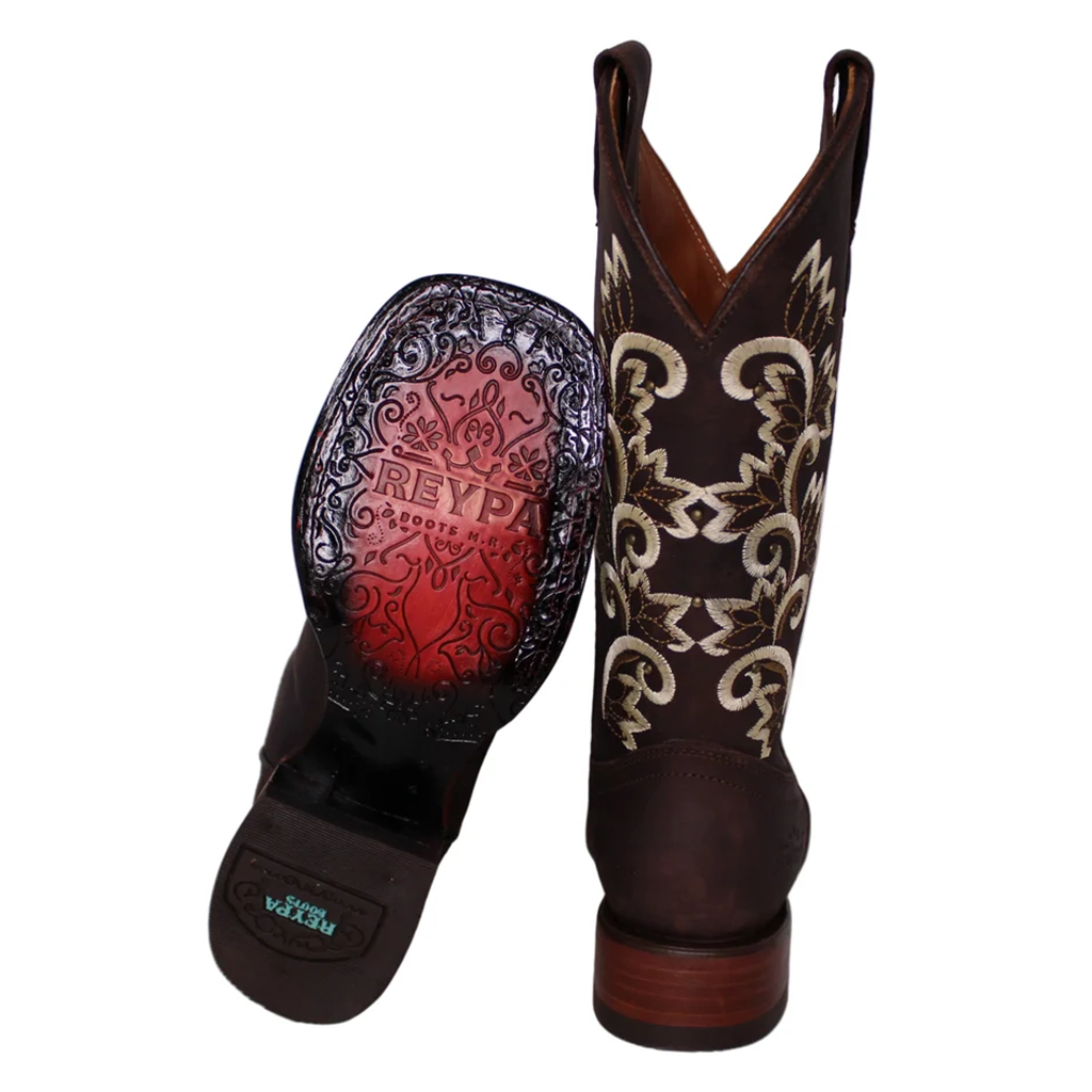 Calico Ivy Detail Cowgirl Boots