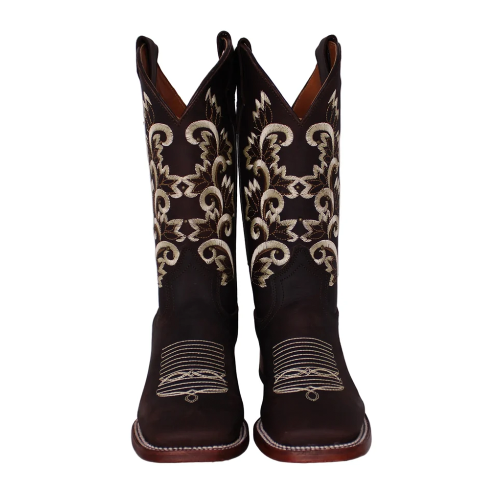 Calico Ivy Detail Cowgirl Boots