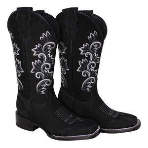 Calico Ivy Detail Cowgirl Boots