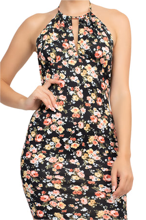 Anne Marie Halter Floral Bodycon Dress