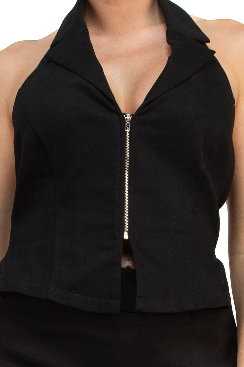 Charlotte Zip Up Crop Top