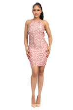 Bridget Halter Floral Bodycon Dress
