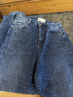 Wide Leg Rhinestone Jeans