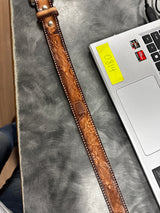 Armadillo/Eagle Kids Leather Belt