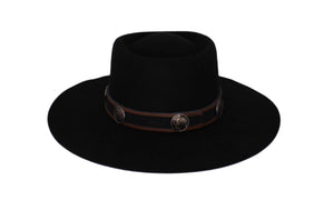 Sam Black Felt Flat Brim Hat