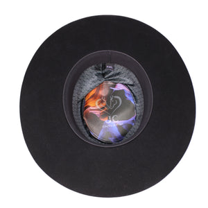 Sam Black Felt Flat Brim Hat