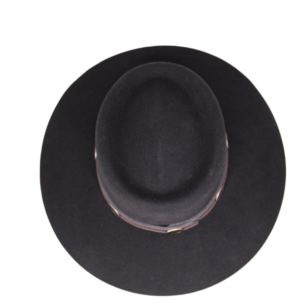Sam Black Felt Flat Brim Hat