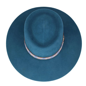 Sam Turquoise Felt Flat Brim Hat