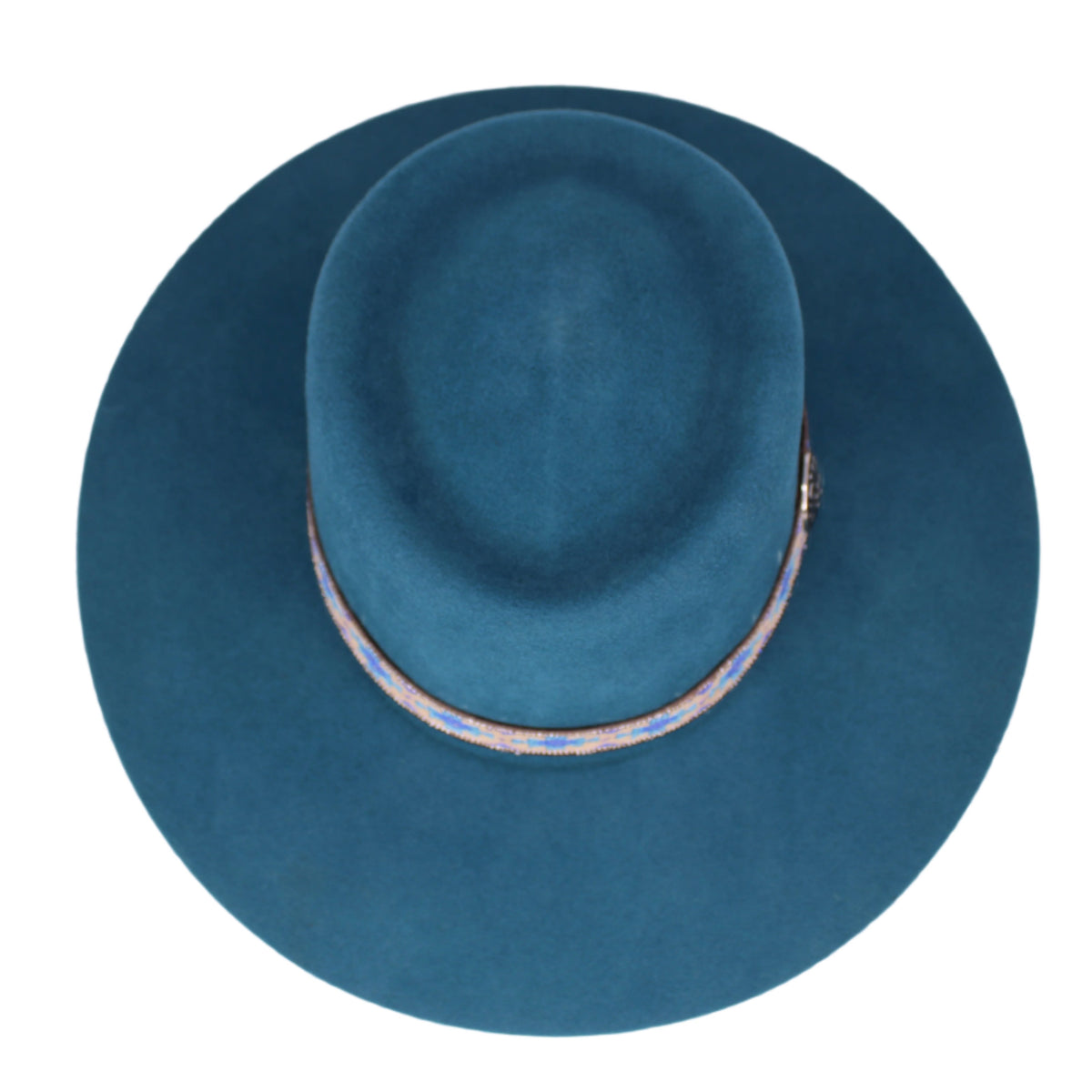 Sam Turquoise Felt Flat Brim Hat