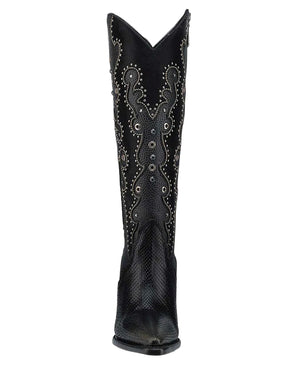Harriet Black Python Ladies Boots