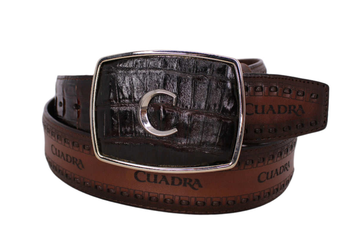 Melvin Chestnut Ostrich Leather Belt