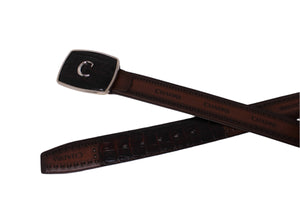 Melvin Chestnut Ostrich Leather Belt
