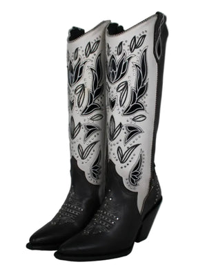 Elinor Cuadra Cowhide Embroidery Boots