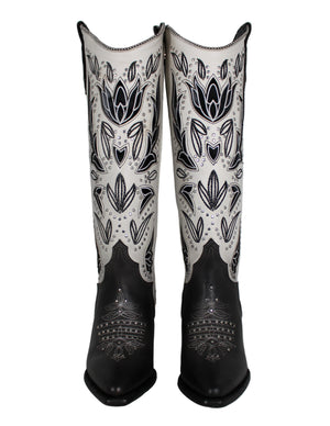 Elinor Cuadra Cowhide Embroidery Boots