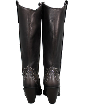 Elinor Cuadra Cowhide Embroidery Boots