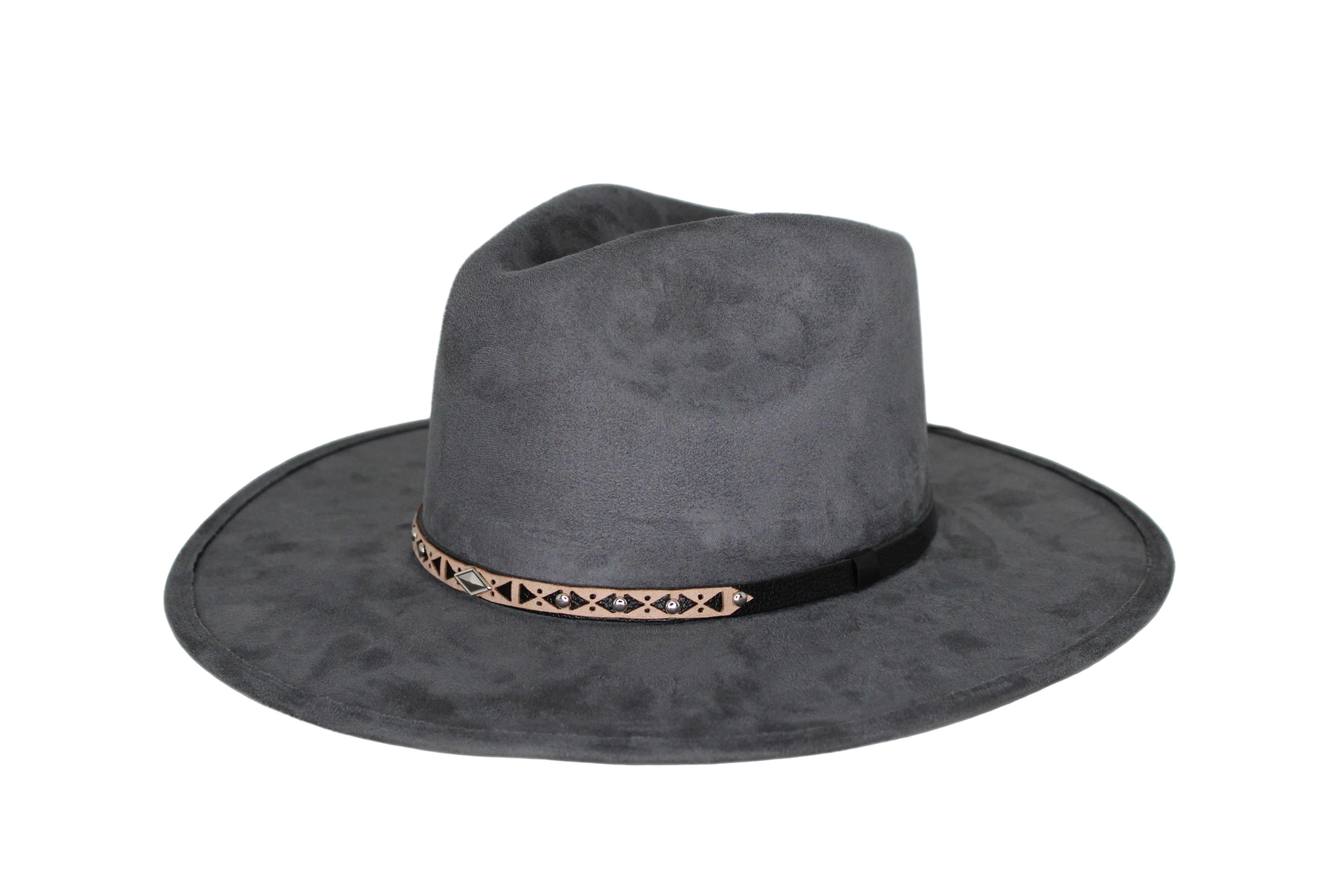 Deception Pinched Flat Brim Western Hat