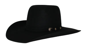 Bullrider Black Oval Crown Wool Hat